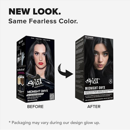Splat Midnight Onyx Semi Permanent Hair Dye Kit, 1 Application, Includes Deep Reconstructor Conditioner, Lasts 30 Washes..