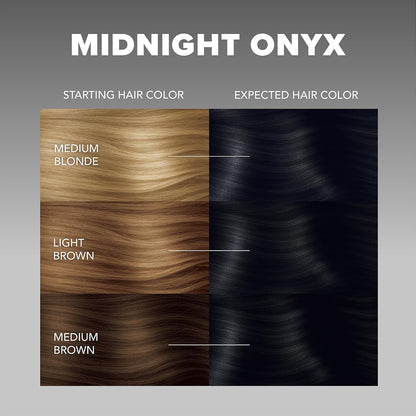 Splat Midnight Onyx Semi Permanent Hair Dye Kit, 1 Application, Includes Deep Reconstructor Conditioner, Lasts 30 Washes..