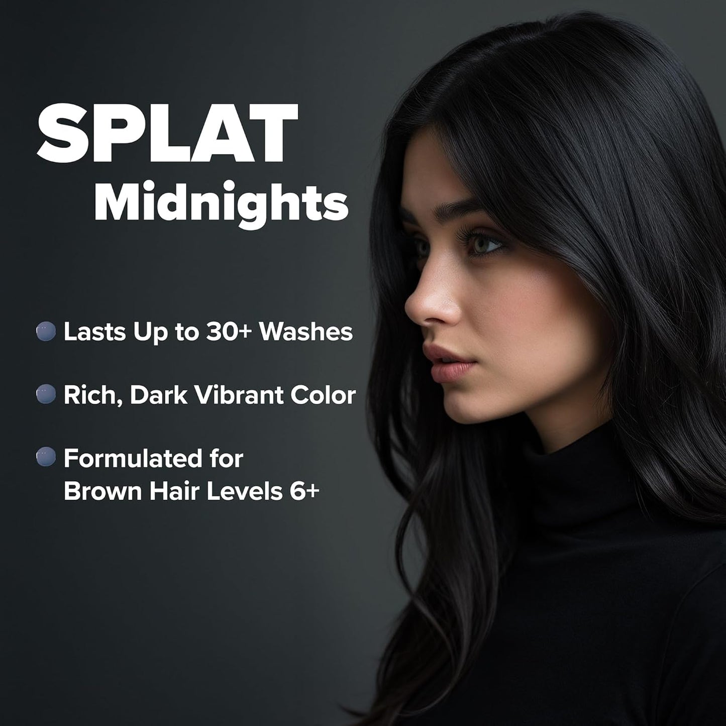 Splat Midnight Onyx Semi Permanent Hair Dye Kit, 1 Application, Includes Deep Reconstructor Conditioner, Lasts 30 Washes..