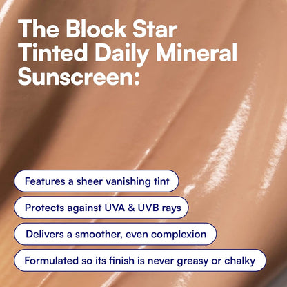 Bliss Block Star SPF 30 Daily Tinted Mineral Sunscreen with Zinc Oxide - All Skin Tones..