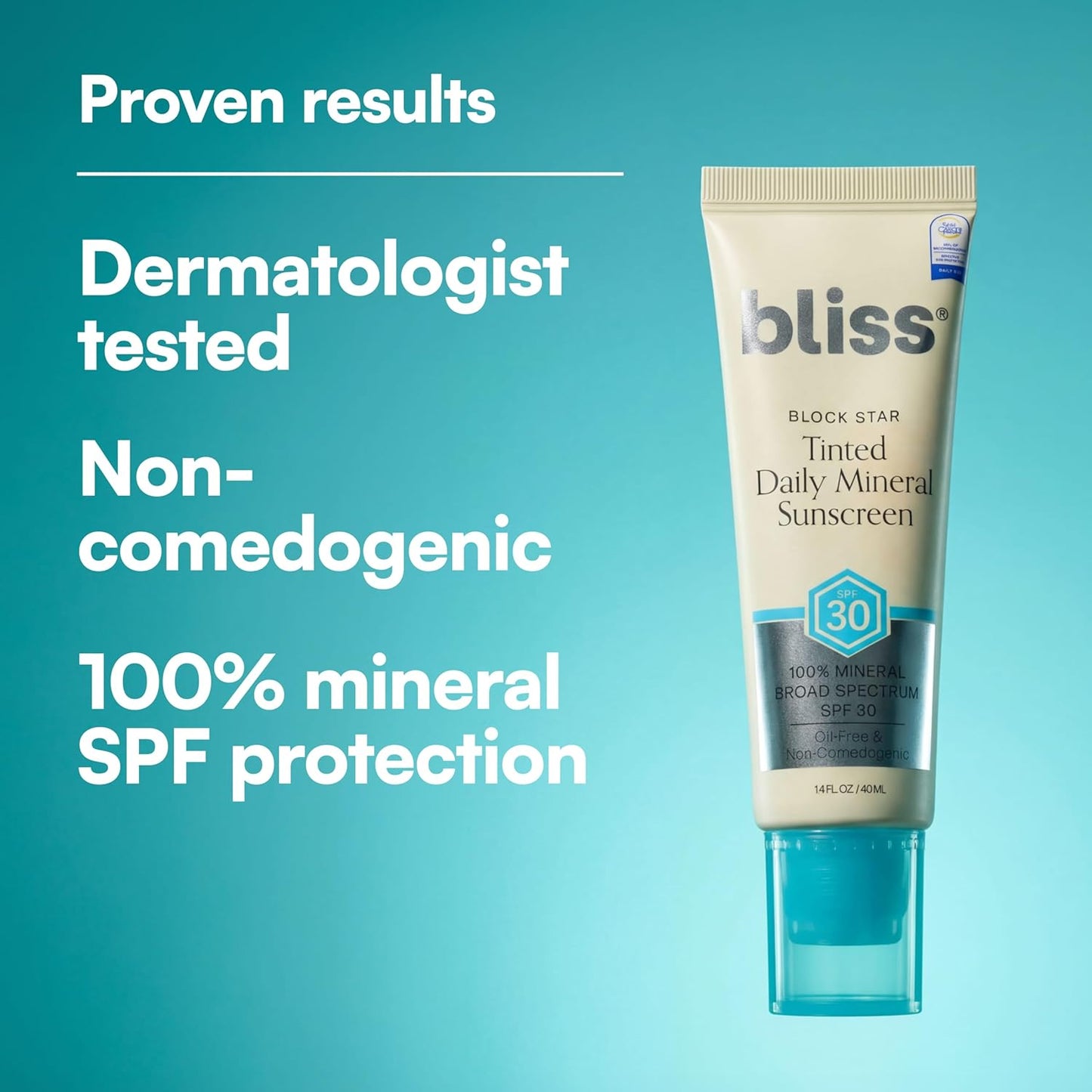 Bliss Block Star SPF 30 Daily Tinted Mineral Sunscreen with Zinc Oxide - All Skin Tones..