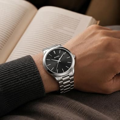 Men Watches Gifts for Men Fashion Stainless Steel Analog Quartz Waterproof Watches for Mens