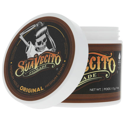 Suavecito Pomade Original Hold For Men 4 oz, 1 Pack - Medium Shine Water Based Wax Like Flake Free Hair Gel..