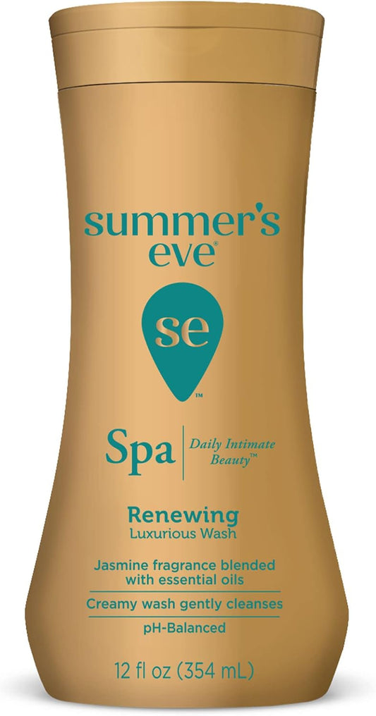 Summer's Eve Spa Daily Intimate Wash, Renewing Cleansing All Over Feminine Body Wash, Jasmine Scented pH-Balanced Feminine Wash
