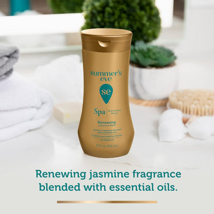 Summer's Eve Spa Daily Intimate Wash, Renewing Cleansing All Over Feminine Body Wash, Jasmine Scented pH-Balanced Feminine Wash