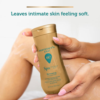 Summer's Eve Spa Daily Intimate Wash, Renewing Cleansing All Over Feminine Body Wash, Jasmine Scented pH-Balanced Feminine Wash