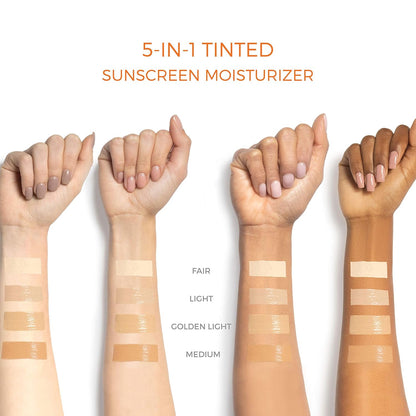 Suntegrity Tinted 5 in 1 Mineral Sunscreen for Face (SPF 30-2 oz) - Golden Light...