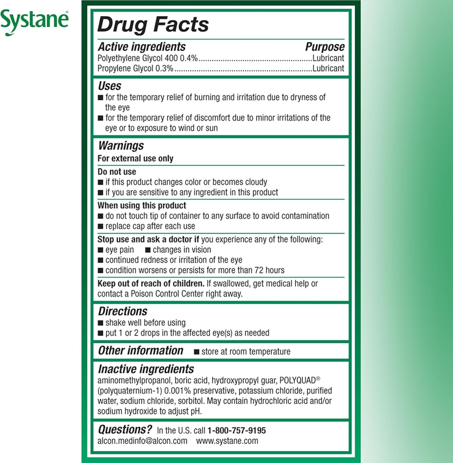 Systane UlTRA Lubricant Dry Eye Drops, 0.33 Fl Oz, 2 Pack