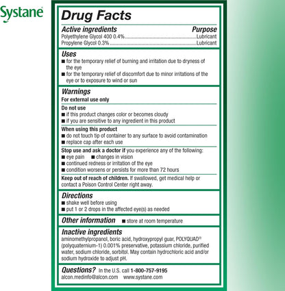 Systane UlTRA Lubricant Dry Eye Drops, 0.33 Fl Oz, 2 Pack