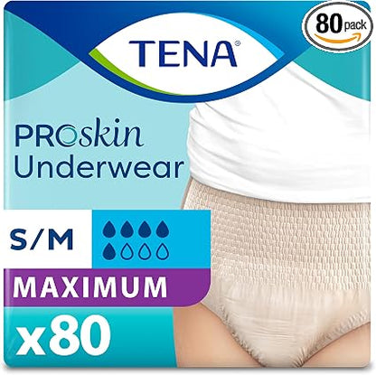 TENA ProSkin Small-Medium Nude-Colored Adult Female Moderate, 80 ct