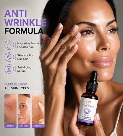 TTFM Retinol Facial Serum 30ml 1.0 Fl OZ | Retinol + Astaxanthin Serum | Hydrating Formula Facial Serum | Skincare For Dull Skin | Anti-Aging Serum