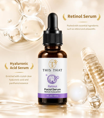 TTFM Retinol Facial Serum 30ml 1.0 Fl OZ | Retinol + Astaxanthin Serum | Hydrating Formula Facial Serum | Skincare For Dull Skin | Anti-Aging Serum