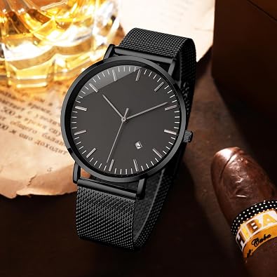 TWOPTION Mens Watches Sleek Minimalist Analog Quartz Waterproof Watches