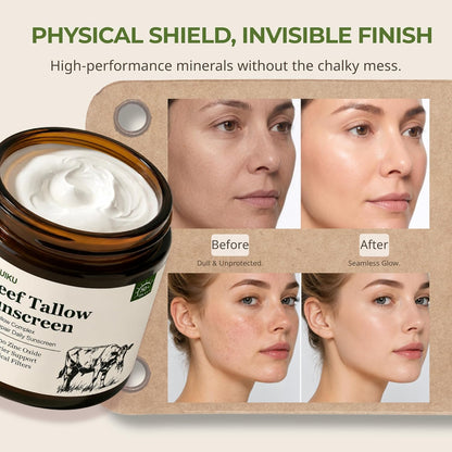 Beef Tallow Sunscreen SPF 50 for Face &amp; Body, Organic Mineral Sunscreen with Non-Nano Zinc Oxide..