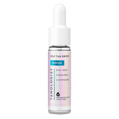 Tanologist Self-Tan Drops- Medium, Bronzing Serum, Customizable Face & Body Self Tanner for Moisturizer..