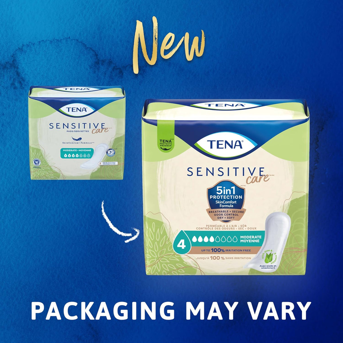 Tena Sensitive Adult Bladder Control Pads, Female Pads, 12 in, 180 ct