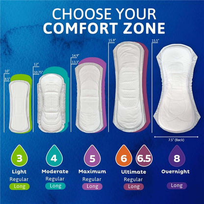 Tena Sensitive Adult Bladder Control Pads, Female Pads, 12 in, 180 ct
