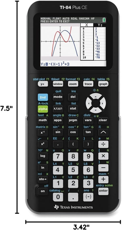 Texas Instruments TI-84 Plus CE Color Graphing Calculator, Black