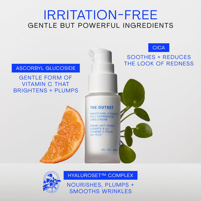 The Outset Vitamin C Eye Cream, Brightening, Hydrating &amp; Wrinkle-Reducing for Fine Lines &amp; Expression Wrinkles..