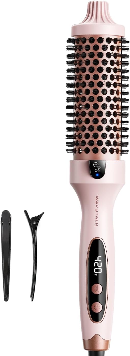 Wavytalk Thermal Brush Blowout Boost 1.5″ Heat Round Brush for Blowout Look | Negative Ion Technology..