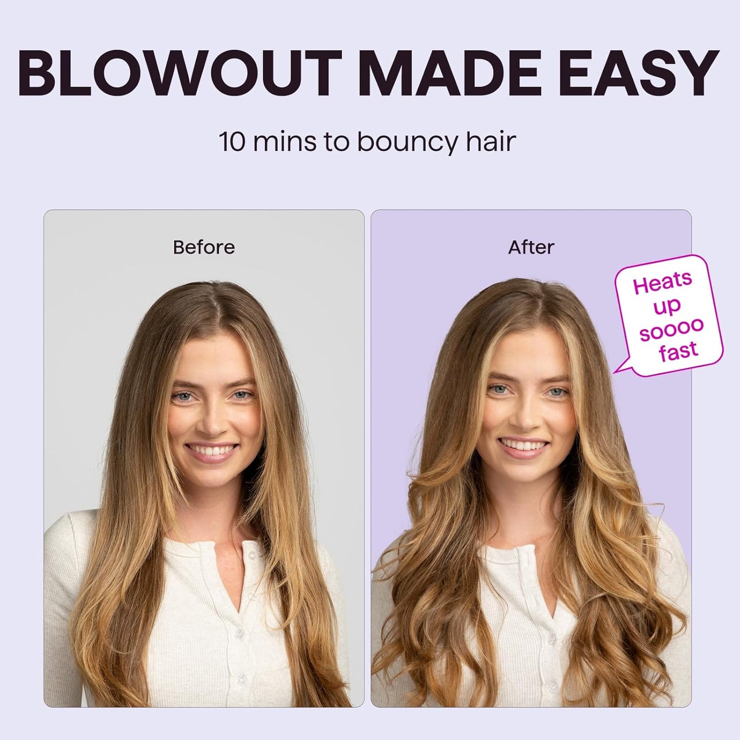 Wavytalk Thermal Brush Blowout Boost 1.5″ Heat Round Brush for Blowout Look | Negative Ion Technology..