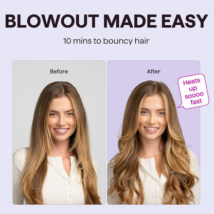 Wavytalk Thermal Brush Blowout Boost 1.5″ Heat Round Brush for Blowout Look | Negative Ion Technology..