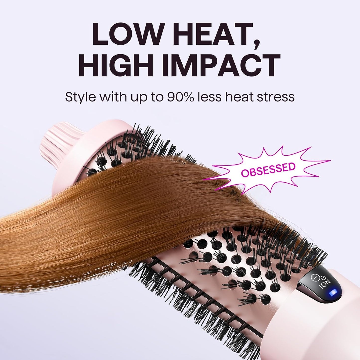 Wavytalk Thermal Brush Blowout Boost 1.5″ Heat Round Brush for Blowout Look | Negative Ion Technology..
