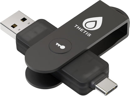 Thetis Pro FIDO2 Security Key, Two Factor Authentication NFC Security Key FIDO 2.0, Dual USB A Ports & Type C..