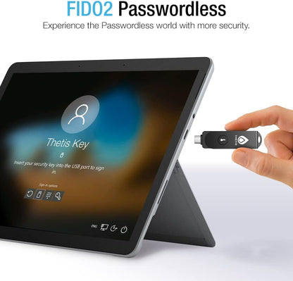 Thetis Pro FIDO2 Security Key, Two Factor Authentication NFC Security Key FIDO 2.0, Dual USB A Ports & Type C..