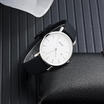 BUREI Men Watches Fashion Minimalist Analog Calendar Quartz Waterproof Watches for Men Women Student.