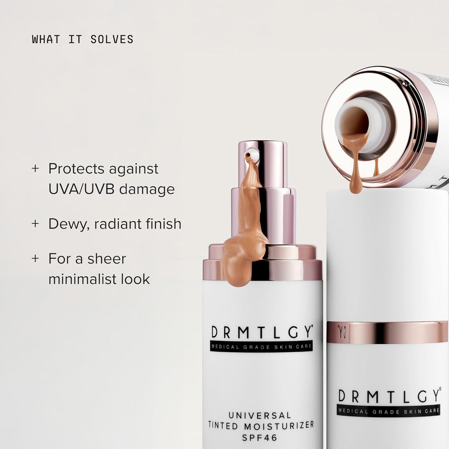 DRMTLGY Universal Tinted Moisturizer SPF 46 – Hydrating Dewy Tinted Sunscreen for Face  1.7 oz (Pack of 1)