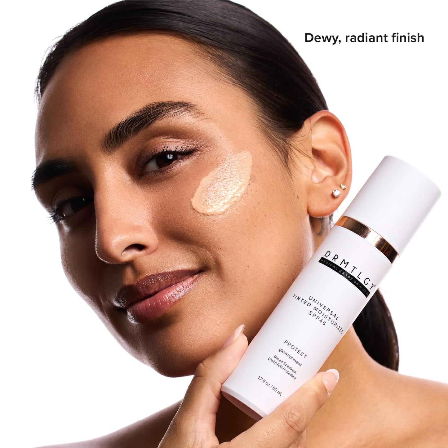 DRMTLGY Universal Tinted Moisturizer SPF 46 – Hydrating Dewy Tinted Sunscreen for Face  1.7 oz (Pack of 1)