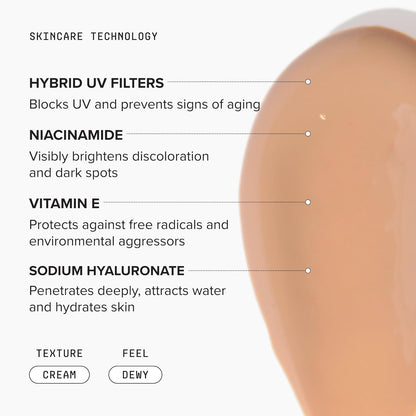 DRMTLGY Universal Tinted Moisturizer SPF 46 – Hydrating Dewy Tinted Sunscreen for Face  1.7 oz (Pack of 1)