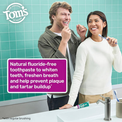 Tom's of Maine Fluoride-Free Antiplaque & Whitening Natural Toothpaste, Peppermint, 5.5 oz. (Pack of 2)