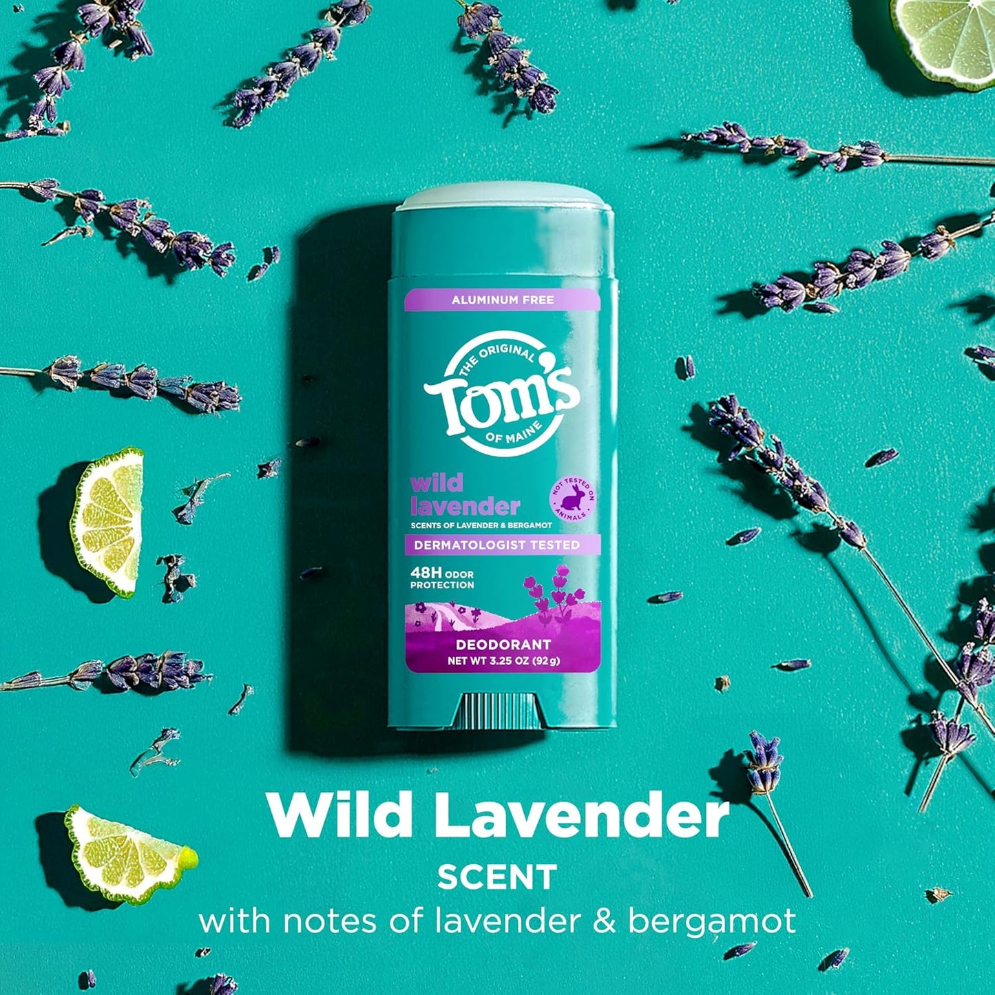 Tom’s of Maine Wild Lavender Natural Deodorant for Men and Women, Aluminum Free, No Artificial Fragrances..