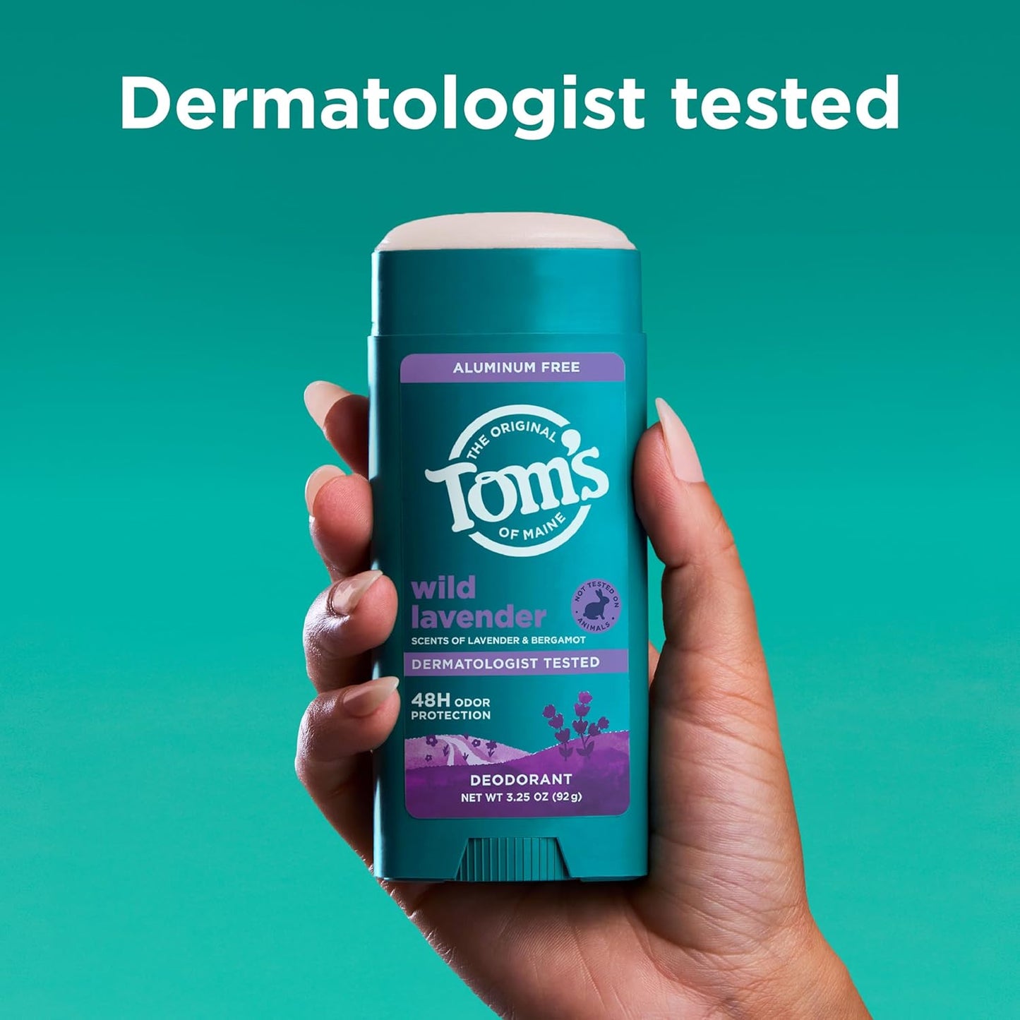 Tom’s of Maine Wild Lavender Natural Deodorant for Men and Women, Aluminum Free, No Artificial Fragrances..