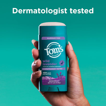 Tom’s of Maine Wild Lavender Natural Deodorant for Men and Women, Aluminum Free, No Artificial Fragrances..
