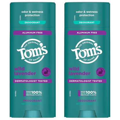 Tom’s of Maine Wild Lavender Natural Deodorant for Men and Women, Aluminum Free, No Artificial Fragrances..