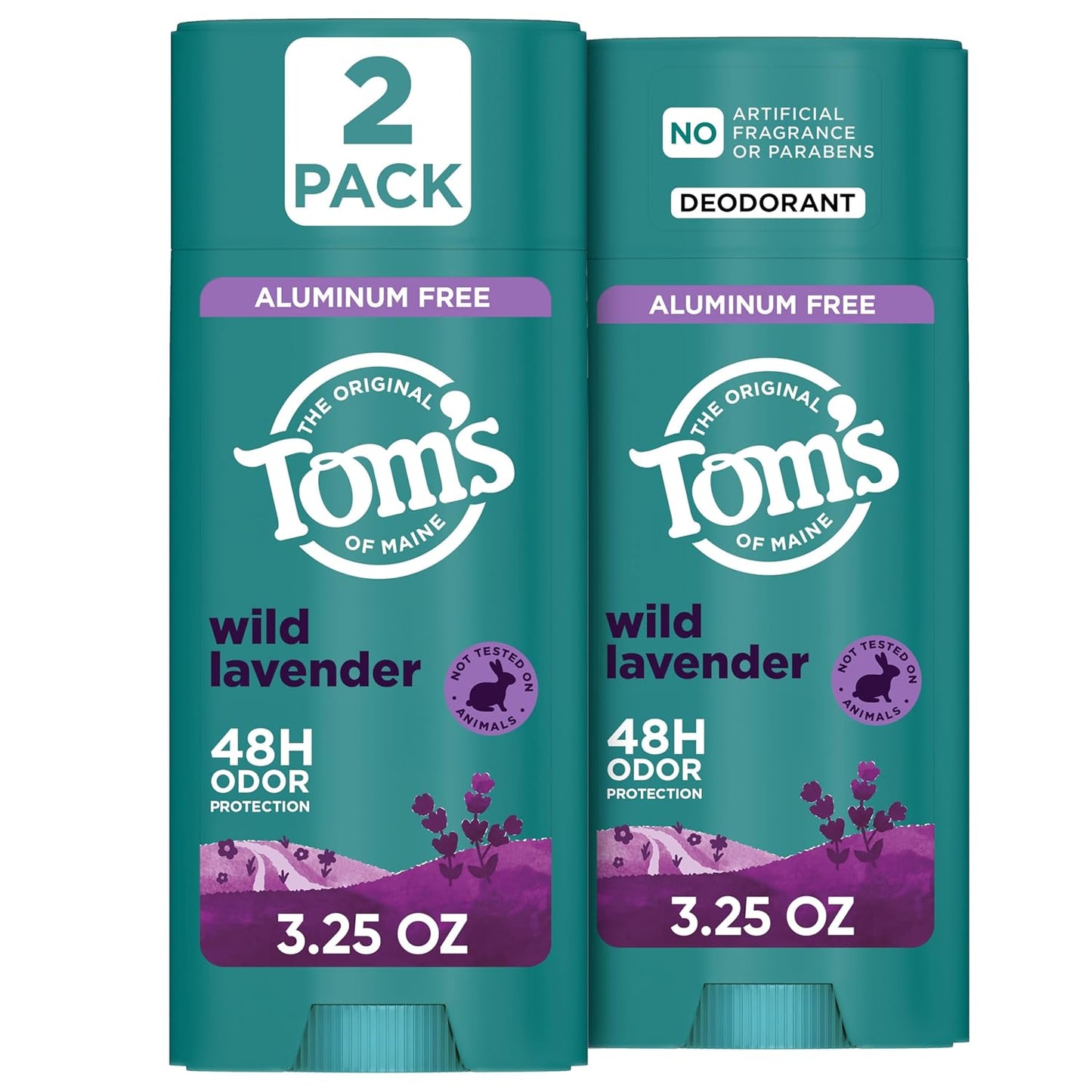 Tom’s of Maine Wild Lavender Natural Deodorant for Men and Women, Aluminum Free, No Artificial Fragrances..