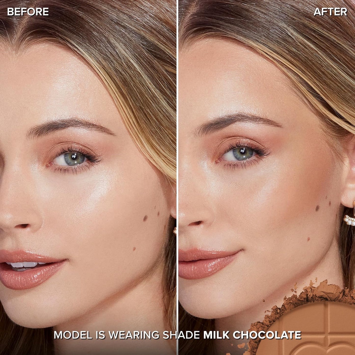 Too Faced Chocolate Soleil Matte Blurring Bronzer | Matte Bronzer Powder that Mimics Natural Skin..