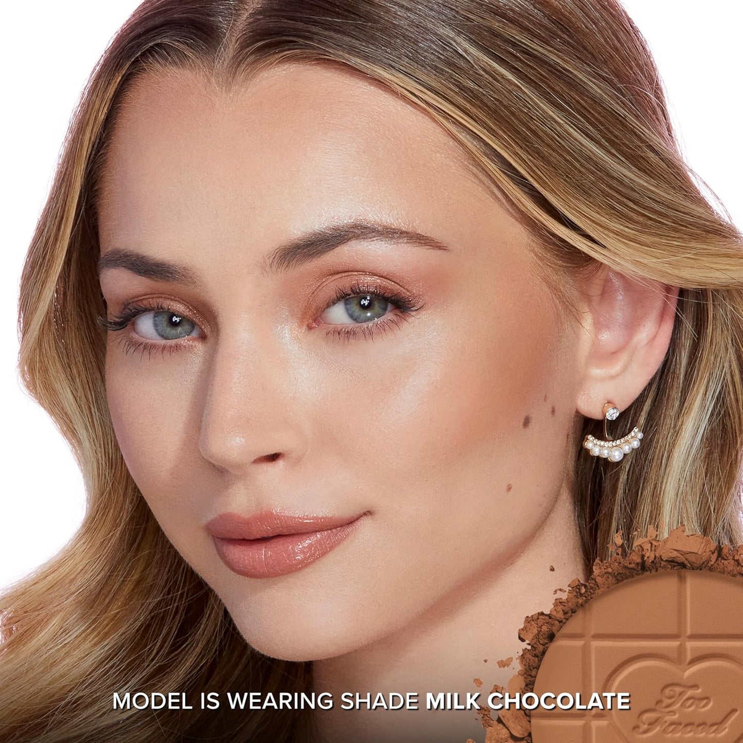 Too Faced Chocolate Soleil Matte Blurring Bronzer | Matte Bronzer Powder that Mimics Natural Skin..