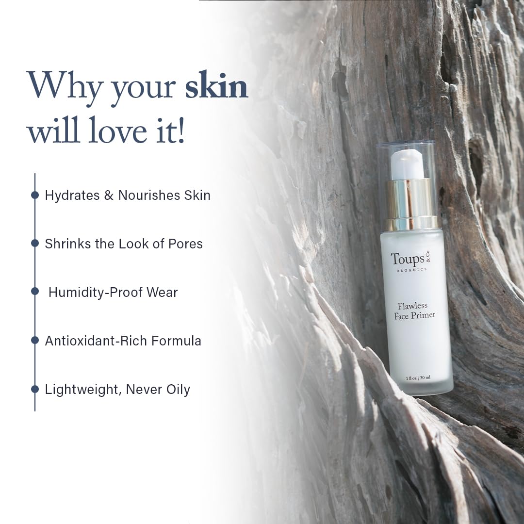 Toups &amp; Co Flawless Face Primer | Velvety Smooth, Silk-Like Finish | Pore-Minimizing, Hydrating & Antioxidant-Rich..