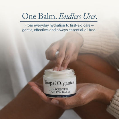 Toups & Co Tallow Balm – Unscented | Grass-Fed Tallow Balm for Face & Body | Fragrance-Free Daily Moisturizer..