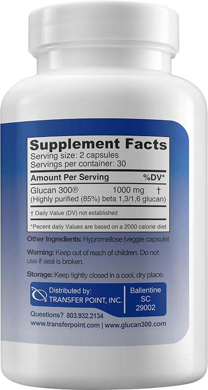 Transfer Point Beta 1,3D Glucan 500 mg, 60 Capsules