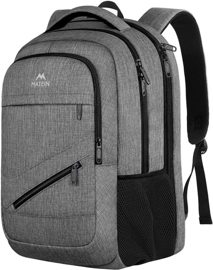 MATEIN Travel Laptop Backpack, 17 Inch Work TSA Approved Carry on Backpack, Grey