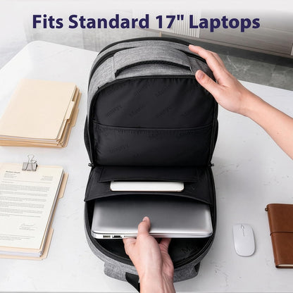 MATEIN Travel Laptop Backpack, 17 Inch Work TSA Approved Carry on Backpack, Grey