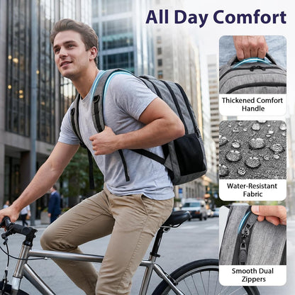 MATEIN Travel Laptop Backpack, 17 Inch Work TSA Approved Carry on Backpack, Grey