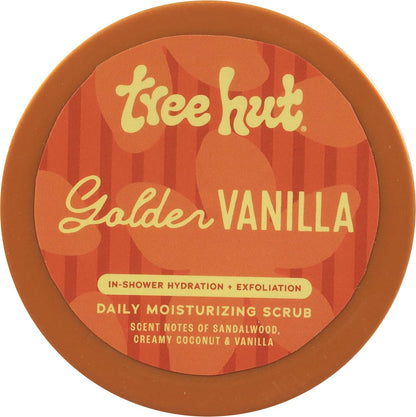 Tree Hut Golden Vanilla Daily Moisturizing Scrub, Gentle Exfoliating, Hydrating &amp; Nourishing Whipped Body Scrub with Shea Butter..