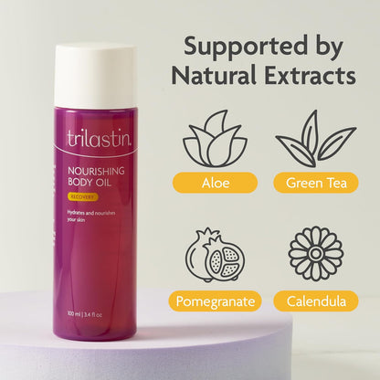 Trilastin Body Oil (3.4oz) | Vitamin-Infused Stretch Mark Oil | Body Serum for Scars, Stretch Marks, and Moisturizing..