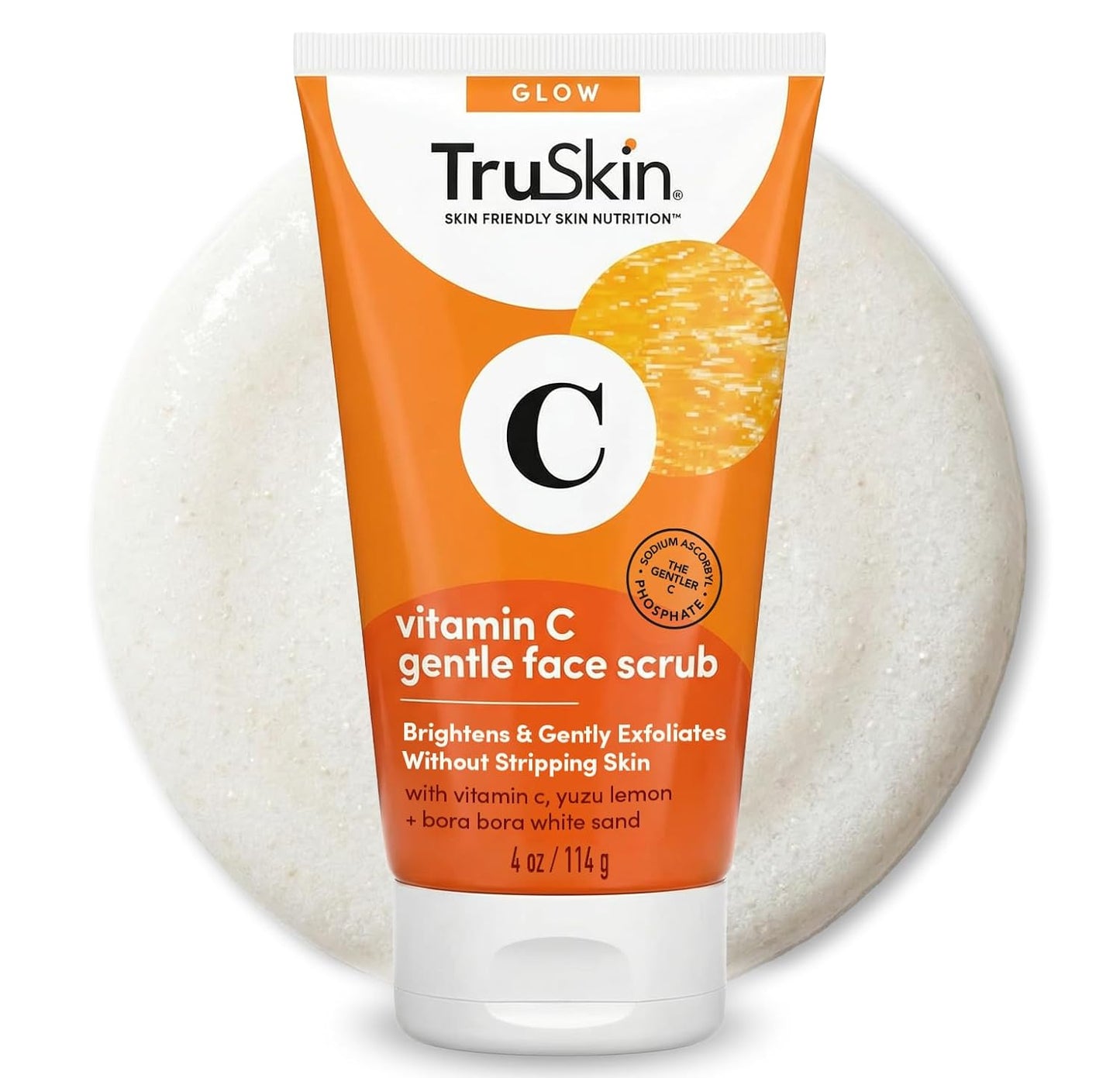 TruSkin Vitamin C Face Scrub &amp; Face Exfoliator - Brightening Facial Scrub with Bora Bora White Sand &amp; Yuzu Lemon..